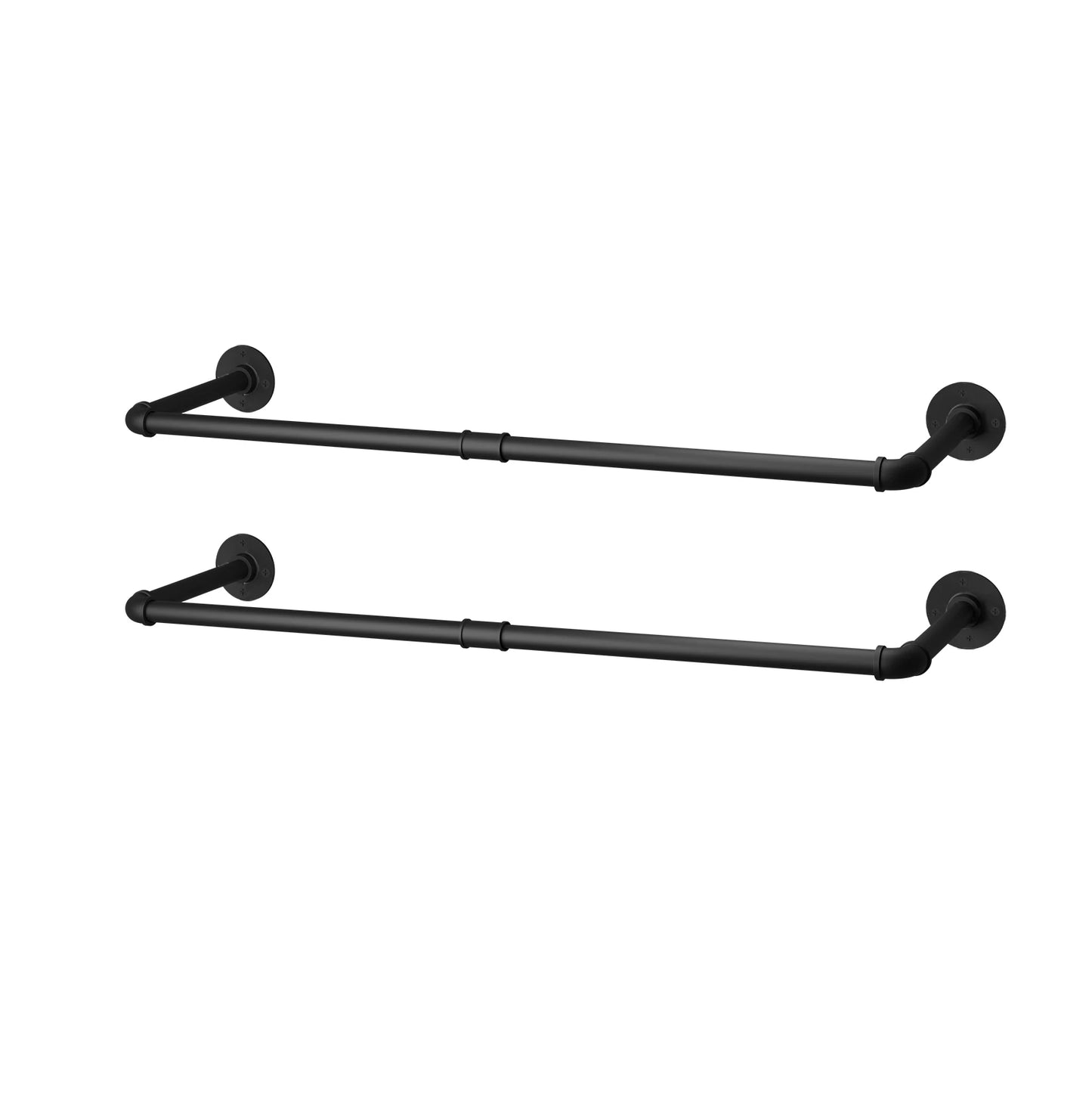 Lot de 2 Porte-Vêtements Muraux en Tuyau Industriel